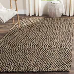 safavieh natural fiber collection 4′ x 6′ black nf181c handmade premium jute area rug