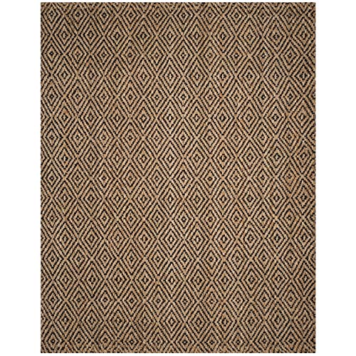 SAFAVIEH Natural Fiber Collection 4' x 6' Black NF181C Handmade Premium Jute Area Rug