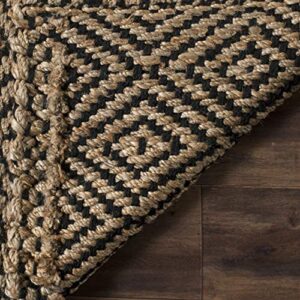 SAFAVIEH Natural Fiber Collection 4' x 6' Black NF181C Handmade Premium Jute Area Rug