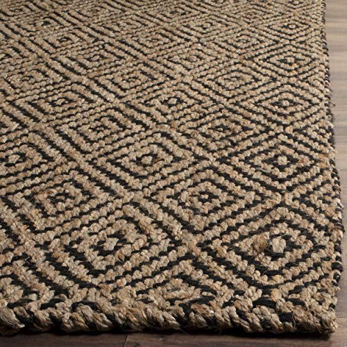 SAFAVIEH Natural Fiber Collection 4' x 6' Black NF181C Handmade Premium Jute Area Rug