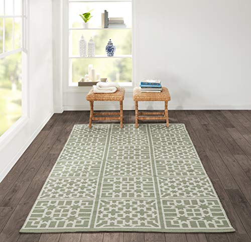 Madcap Cottage Palm Beach Lake Trail Area, Indoor Outdoor Rug, 2' X 3', Green