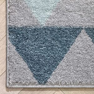 Well Woven Lincoln Modern Scandinavian Triangles Geometric Grey & Gold Area Rug 5x7 (5'3" x 7'3")