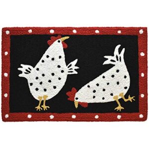 jellybean cluck, cluck chicks indoor/outdoor machine washable 20″ x 30″ accent rug