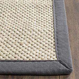 SAFAVIEH Natural Fiber Collection 8' x 10' Marble / Beige NF143C Border Sisal Area Rug