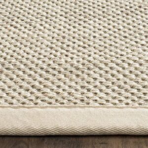 SAFAVIEH Natural Fiber Collection 8' x 10' Marble / Beige NF143C Border Sisal Area Rug