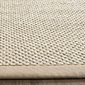 SAFAVIEH Natural Fiber Collection 8' x 10' Marble / Beige NF143C Border Sisal Area Rug