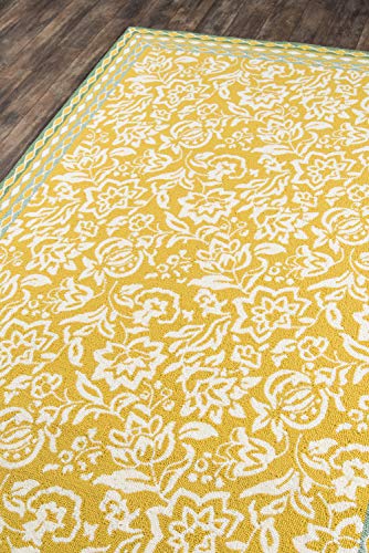 Madcap Cottage Under A Loggia Rokeby Road Area, Indoor Outdoor Rug, Yellow, 8' X 10'