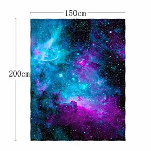 QH with Galaxy Velvet Plush Throw Blanket(Large) Super Soft and Cozy Fleece Blanket Perfect for Couch Sofa or Bed