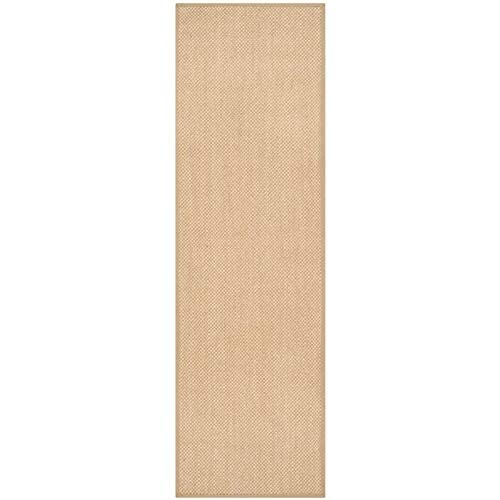 SAFAVIEH Natural Fiber Collection 2' x 3' Maize / Linen NF141B Border Sisal Accent Rug