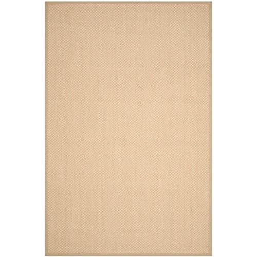 SAFAVIEH Natural Fiber Collection 2' x 3' Maize / Linen NF141B Border Sisal Accent Rug