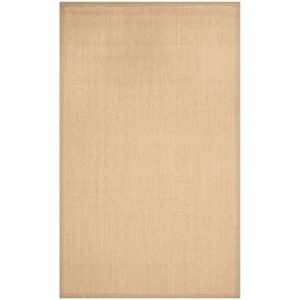 SAFAVIEH Natural Fiber Collection 2' x 3' Maize / Linen NF141B Border Sisal Accent Rug