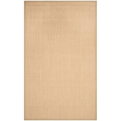 SAFAVIEH Natural Fiber Collection 2' x 3' Maize / Linen NF141B Border Sisal Accent Rug