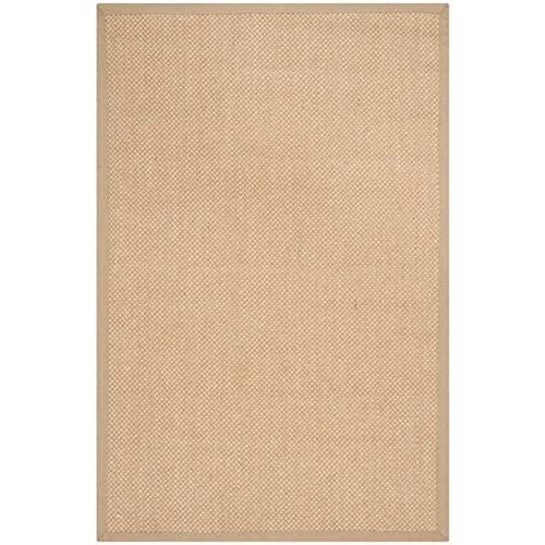 SAFAVIEH Natural Fiber Collection 2' x 3' Maize / Linen NF141B Border Sisal Accent Rug