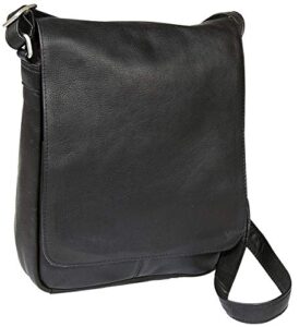 le donne leather vertical flap over shoulder bag – colombian leather women’s bag (black)
