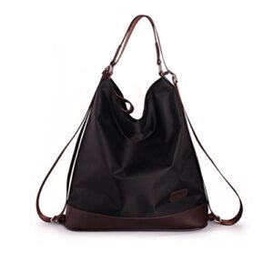 good bag women’s excellent shoulder handbags exquisite backpack waterproof nylon purse(black)