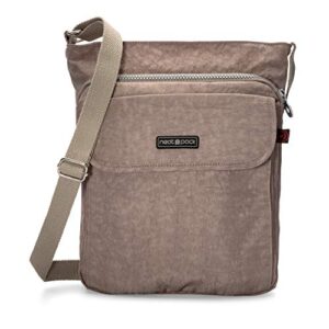 neatpack unisex rfid nylon small crossbody shoulder bag – taupe