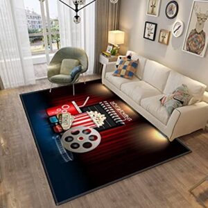 Home Area Runner Rug Pad Cinema Movie Theater Object on Curtain ;Sign Thickened Non Slip Mats Doormat Entry Rug Floor Carpet for Living Room Indoor Outdoor Throw Rugs…
