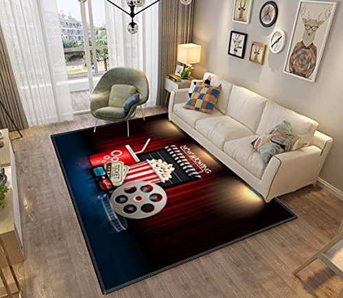 Home Area Runner Rug Pad Cinema Movie Theater Object on Curtain ;Sign Thickened Non Slip Mats Doormat Entry Rug Floor Carpet for Living Room Indoor Outdoor Throw Rugs…