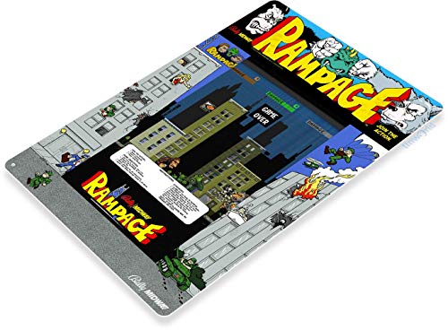 TIN SIGN Rampage Arcade Sign Game Room Sign Shop Marquee Retro Classic Gaming Console C741