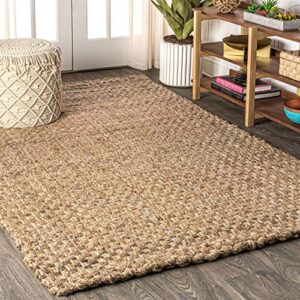 jonathan y estera hand woven boucle chunky jute natural 3 ft. x 5 ft. area-rug, farmhouse, easy-cleaning, for bedroom, kitchen, living room,natural color