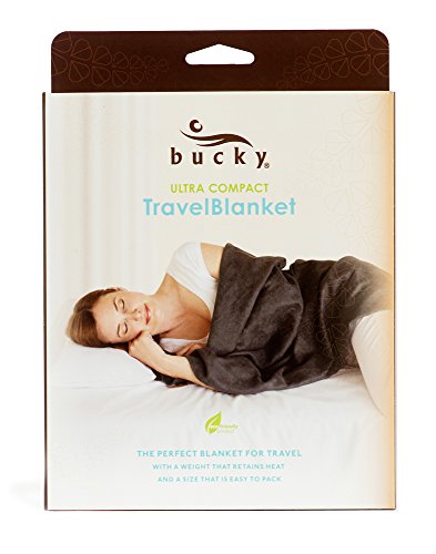 Bucky Easily Packable, Compact Travel Blanket, Charcoal, 56x36