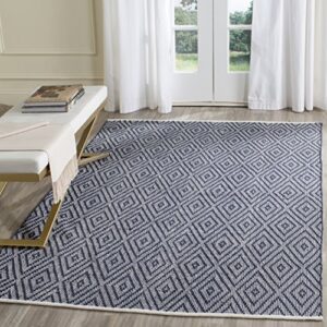 safavieh montauk collection 5′ x 7′ navy/ivory mtk811c handmade trellis cotton area rug