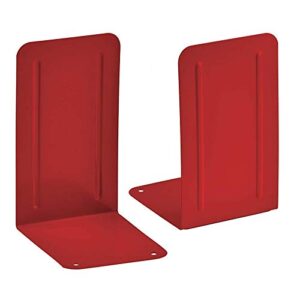 acrimet premium metal bookends (heavy duty) (red color) (1 pair)