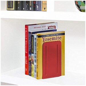 Acrimet Premium Metal Bookends (Heavy Duty) (Red Color) (1 Pair)