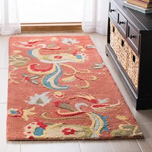 safavieh blossom collection 2’6″ x 10′ rust / multi blm680b handmade premium wool runner rug
