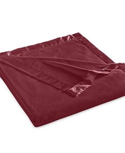 martha stewart easy care soft fleece blanket (scarlet, twin)