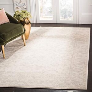 safavieh carnegie collection 3′ x 5′ cream / light grey cng621c vintage distressed non-shedding living room bedroom accent rug