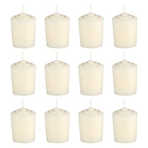 mega candles 12 pcs unscented ivory votive candle, hand poured wax candles 15 hours 1.5 inch x 2.25 inch, home décor, wedding receptions, baby showers, birthdays, celebrations, party favors & more