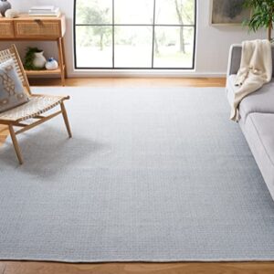safavieh montauk collection 8′ x 10′ ivory / light blue mtk717b handmade cotton area rug