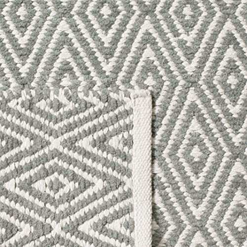 SAFAVIEH Boston Collection 6' x 9' Grey BOS682E Handmade Flatweave Cotton Area Rug