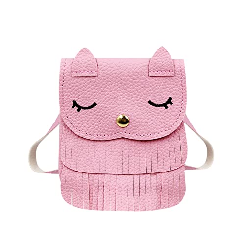 mossty Cute Cat Mini Tassel Bag Satchel Cross Body Bag Coin Candy Purse Messenger Bag