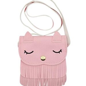 mossty Cute Cat Mini Tassel Bag Satchel Cross Body Bag Coin Candy Purse Messenger Bag