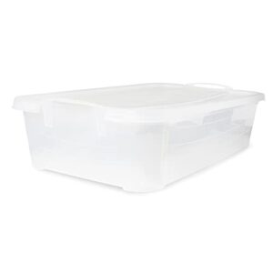 life story clear stackable closet & storage box 34 quart containers, (12 pack)
