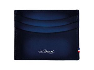 s.t. dupont atelier credit card holder, leather, midnight blue, 6 cards, 190412
