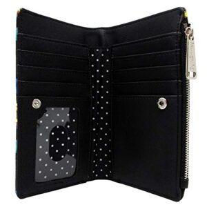 Loungefly x Disney Stitch in Space Allover-Print Flap Wallet (Black Multi, One Size)