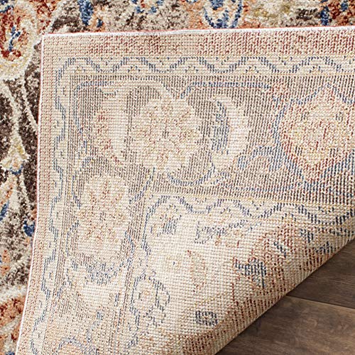 SAFAVIEH Bijar Collection 8' x 10' Brown / Rust BIJ648D Traditional Oriental Distressed Non-Shedding Living Room Bedroom Dining Home Office Area Rug