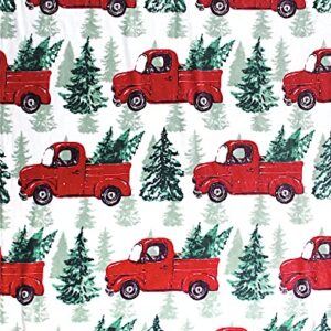 Serafina Home Christmas Holiday Throw Blanket: Country Rustic Red Truck with Tree Design, Picking Out The Tree