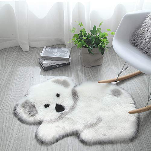 ZaH Shag Area Rug 23.6 x 35.4 Inches Animal Shaggy Carpet Home Decor Soft Fluffy Fur Mat for Bedroom Bathroom Indoor Sheepskin Doormat (Koala)