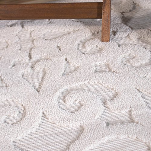 Orian Sculpted 4704 Indoor/Outdoor High-Low Debonair Natural Runner Rug, 1'11" x 7'6", Ivory