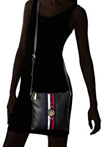 Tommy Hilfiger Women's Jaden Crossbody Bag, Black Polyvinyl Chloride