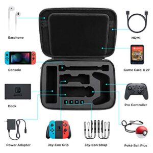 Mumba Deluxe Carrying Case for Nintendo Switch OLED & Nintendo Switch, Large Capacity Travel Storage Pouch for Switch Console & Accessories - Black