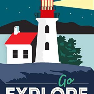 Sandy Hook, New Jersey, Go Explore, Lighthouse, Vector Style (15oz White Ceramic Coffee and Tea Mug, Dishwasher and Microwave Safe)