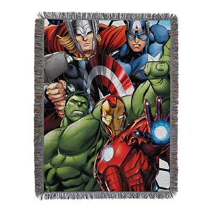 marvel’s avengers, “best team” woven tapestry throw blanket, 48″ x 60″, multi color