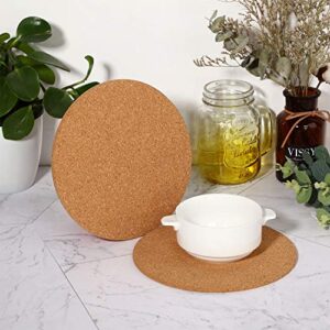 Boao Wooden Thick Cork Drink Coasters, for Home Bar Kitchen Restaurant Cafe Wedding Supplies (0.3 Inch Thick x 8 Inch Diameter, 3 Pieces)