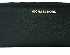 Michael Kors Jet Set Travel Continental Leather Wallet/Wristlet - Black/Gold, Medium