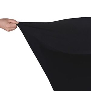 JISEN Cocktail Spandex Fitted Stretchable Elastic Tablecloth 24x43 Inch Black